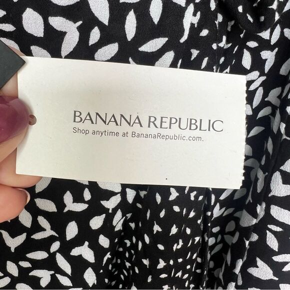 Banana Republic Ruffle Wrap Mini Skirt Ditzy Floral Size 4 Tie Boho NWT Black - Picture 5 of 12